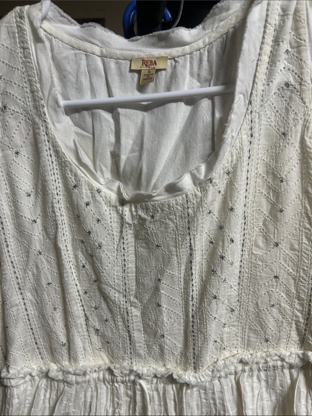 Reba Women's White Embroidered maxi size S